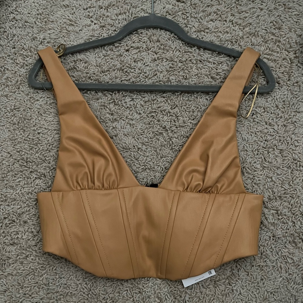 ZARA LEATHER MUSTARD CORSET